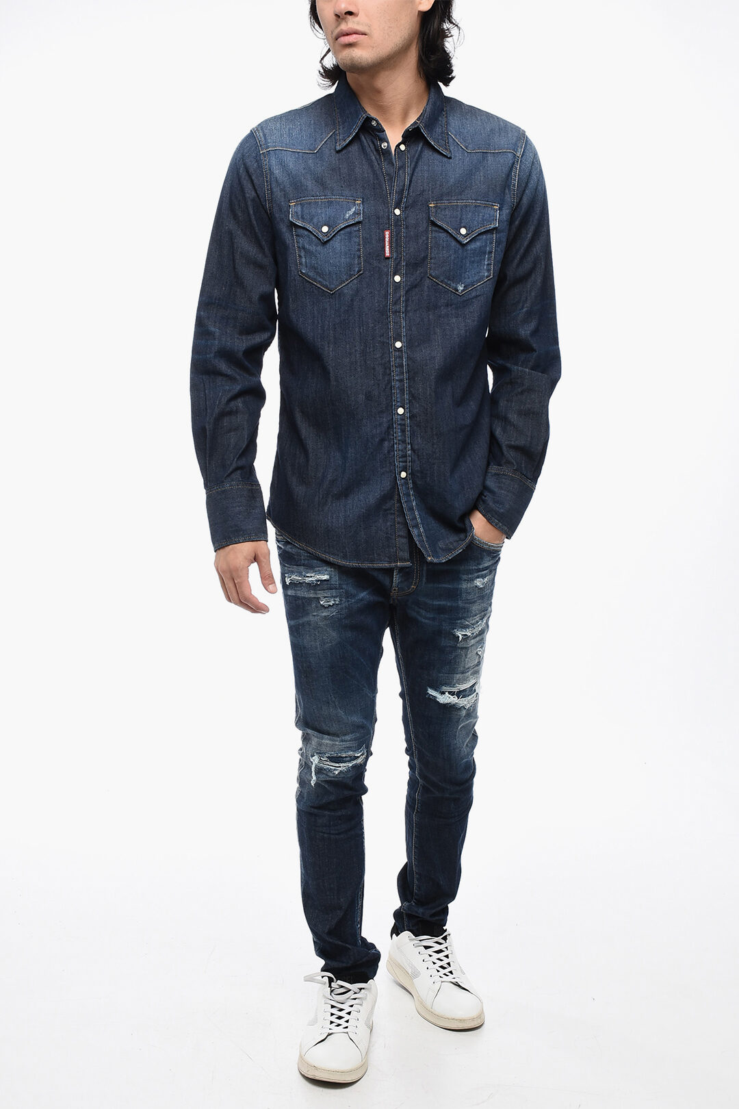 Dsquared2 Denim Shirt with Snap Buttons men - Glamood Outlet