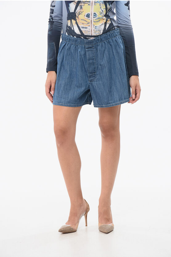 Denim Shorts With E… - image