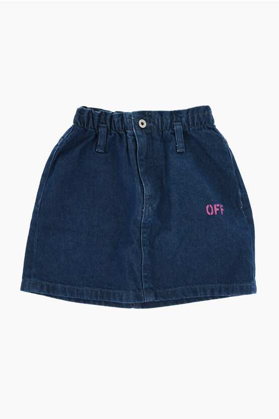 Off-white Denim Skirtwith Belt Loops