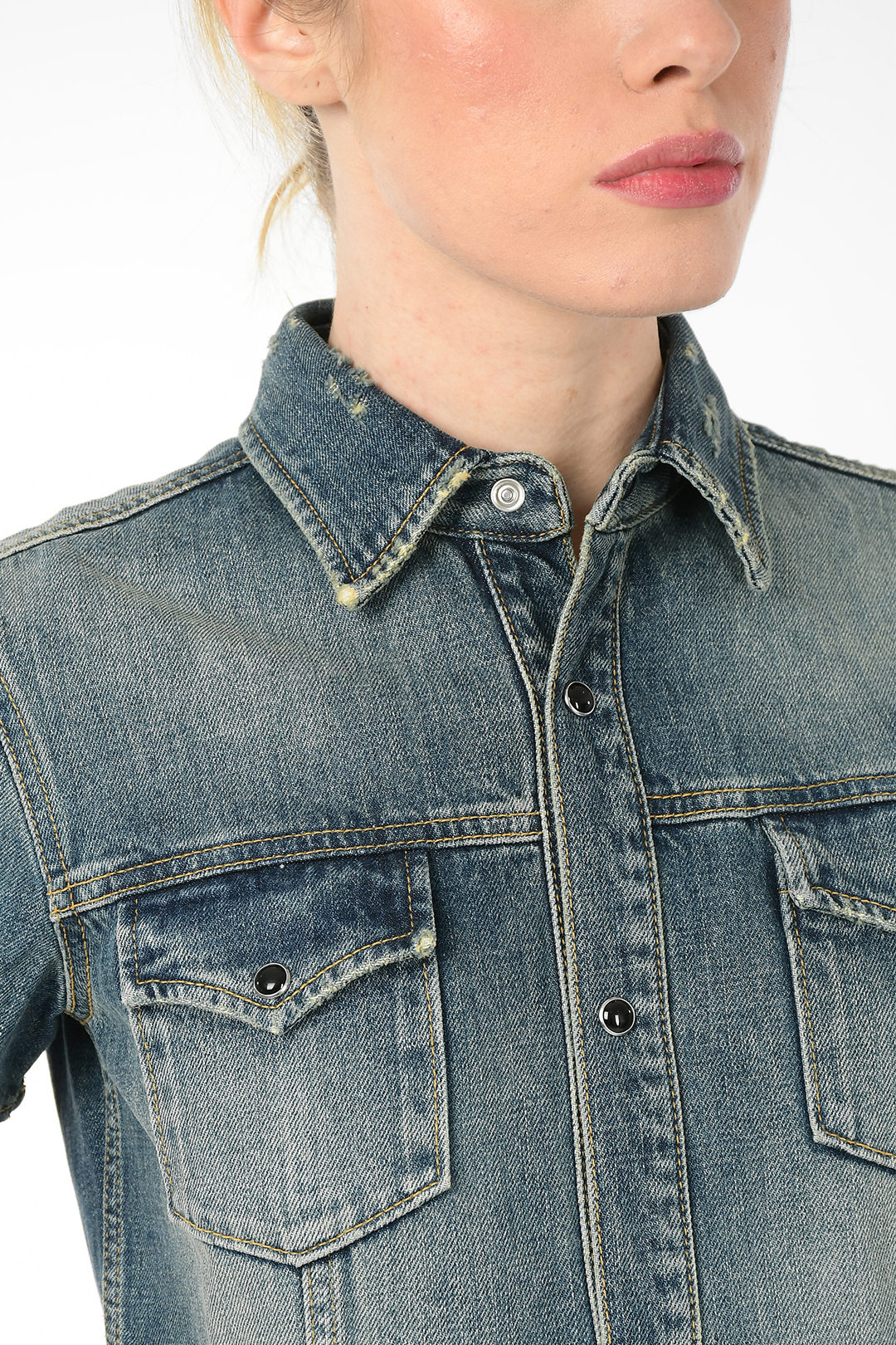 Saint Laurent Denim Stonewashed Mini Dress women - Glamood Outlet