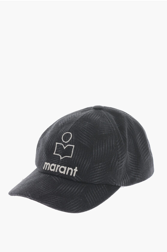 Shop Isabel Marant Denim Tyron Cap With Embroidery