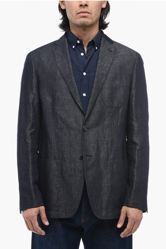 Shop Corneliani Denim Unlined Loredana Blazer