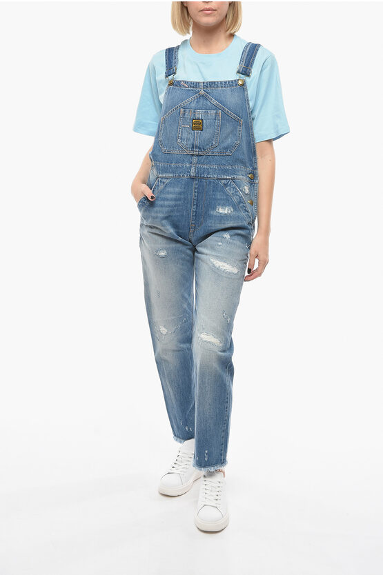 Shop Washington Dee Cee Denim Washington Jumpsuit With Logoed And Golden Buttons