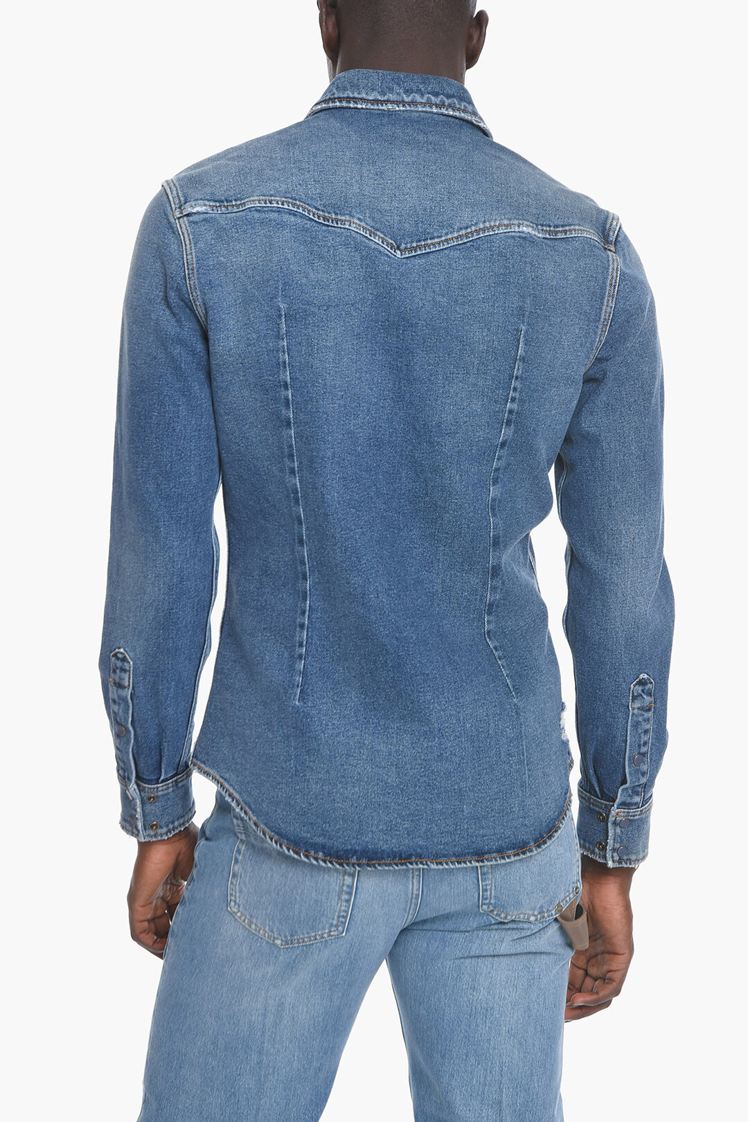 Dolce & Gabbana Denim Western Shirt men - Glamood Outlet