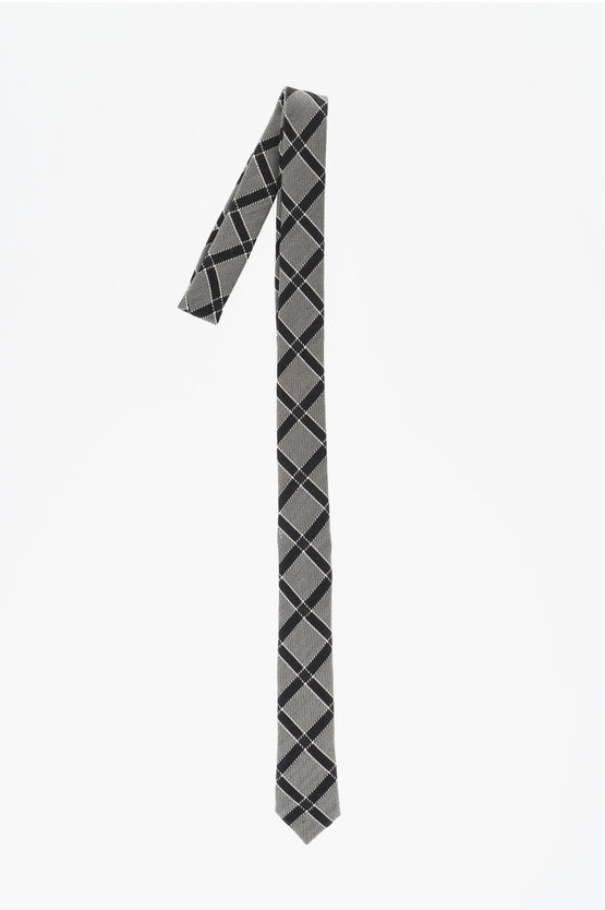 Corneliani Diamond Patterned Wool Blend Tie
