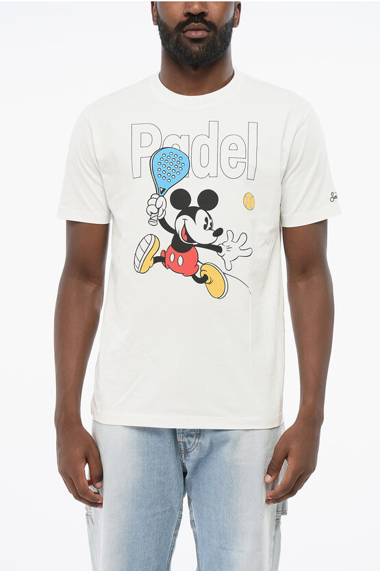 Mc2 Saint Barth Disney Organic Cotton Sport Club Crew-neck T-shirt With Mick