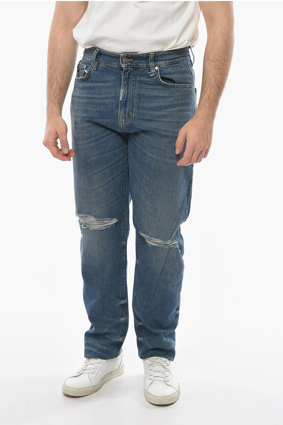 Represent Distressed Baggy Fit Jeans 18cm In Blue