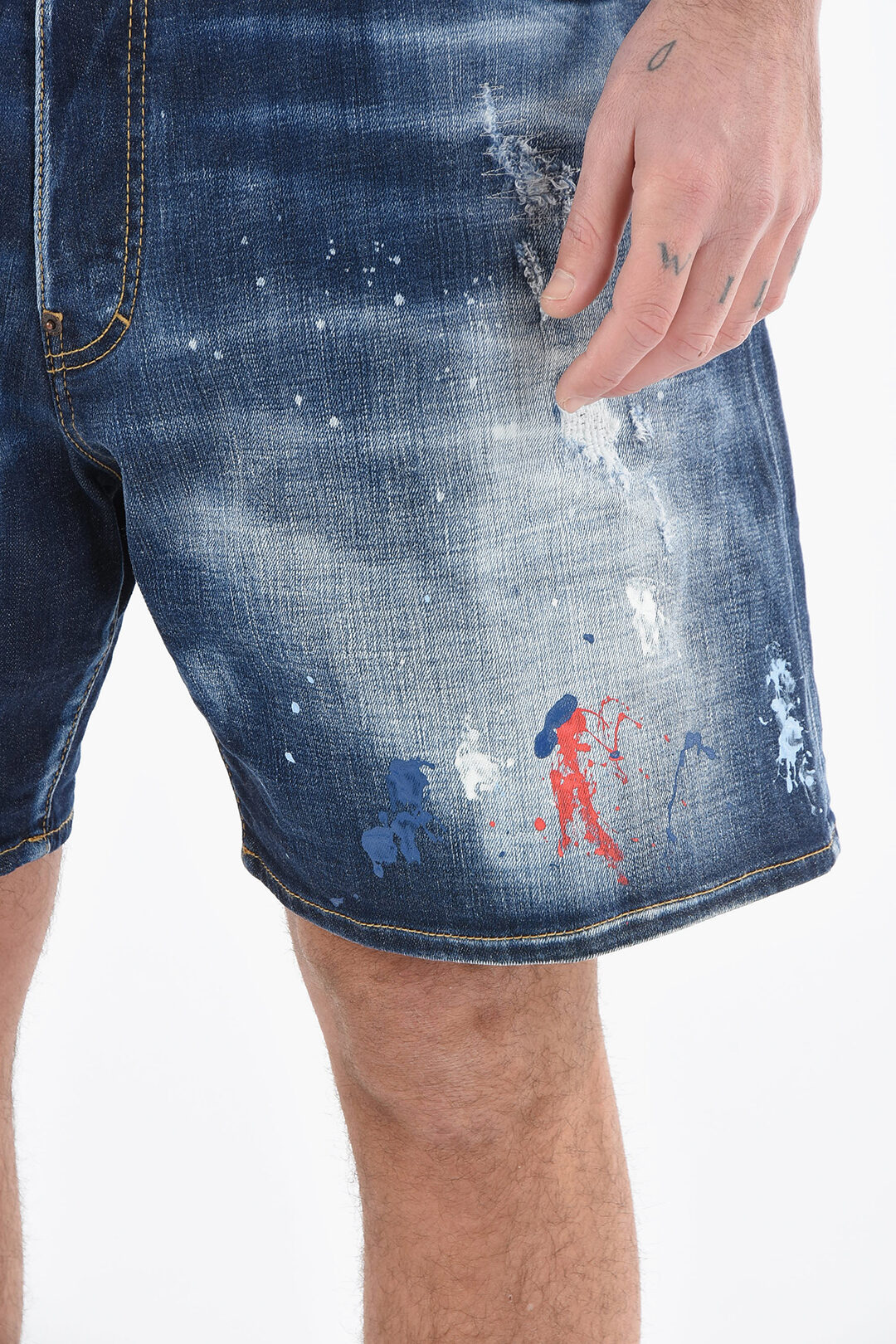 Dsquared2 Distressed BOXER Shorts with Paint-splash Pattern men ...
