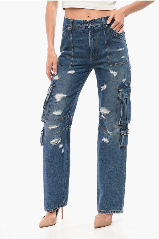 Dolce & Gabbana Distressed Cargo Denims 21cm