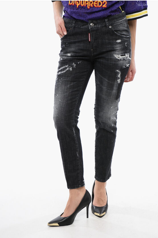 Dsquared2 Distressed Cool Girl Fit Denims 15cm