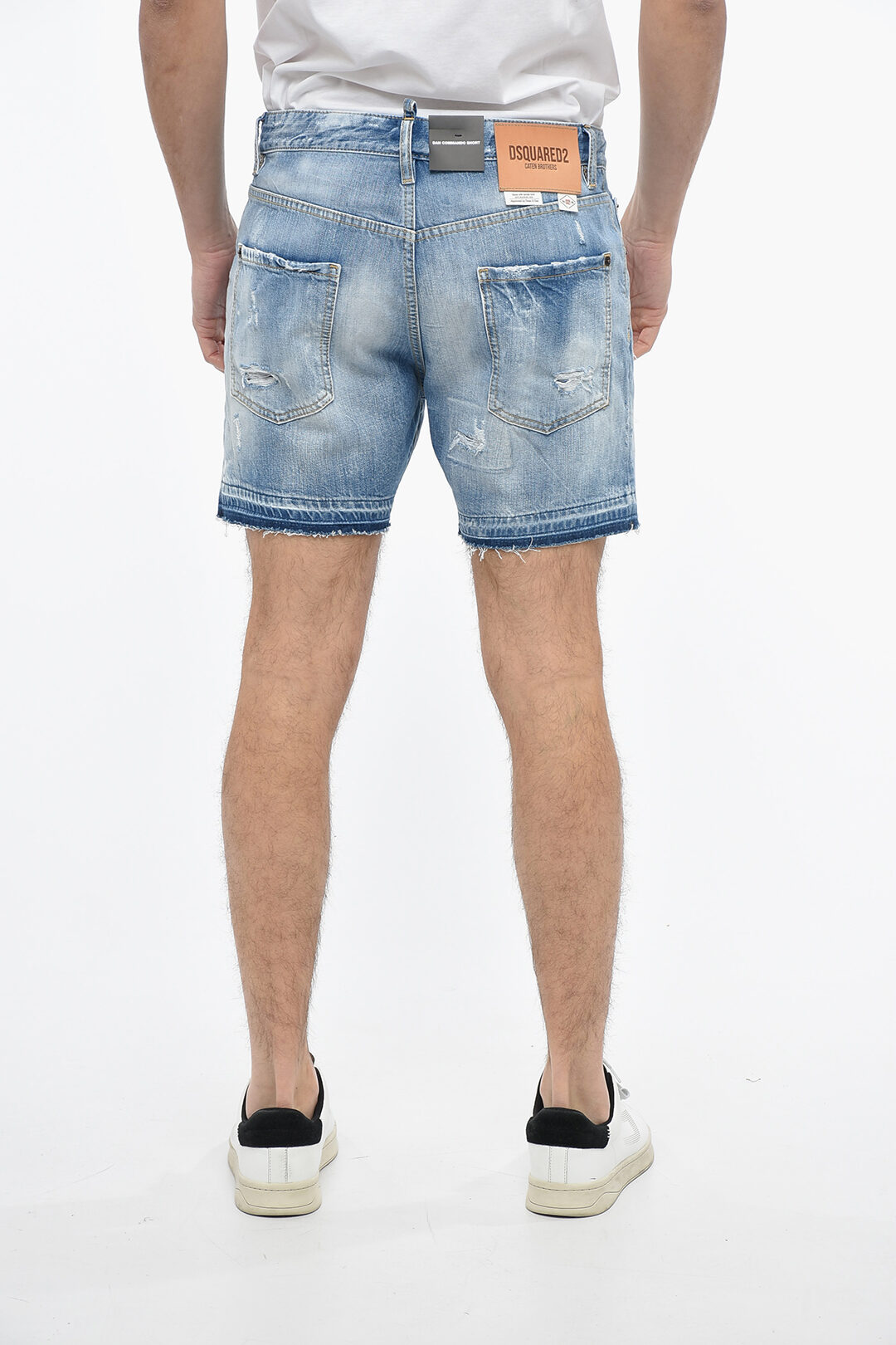 Dsquared2 Distressed Denim COMMANDO Shorts with Light Wash men - Glamood  Outlet