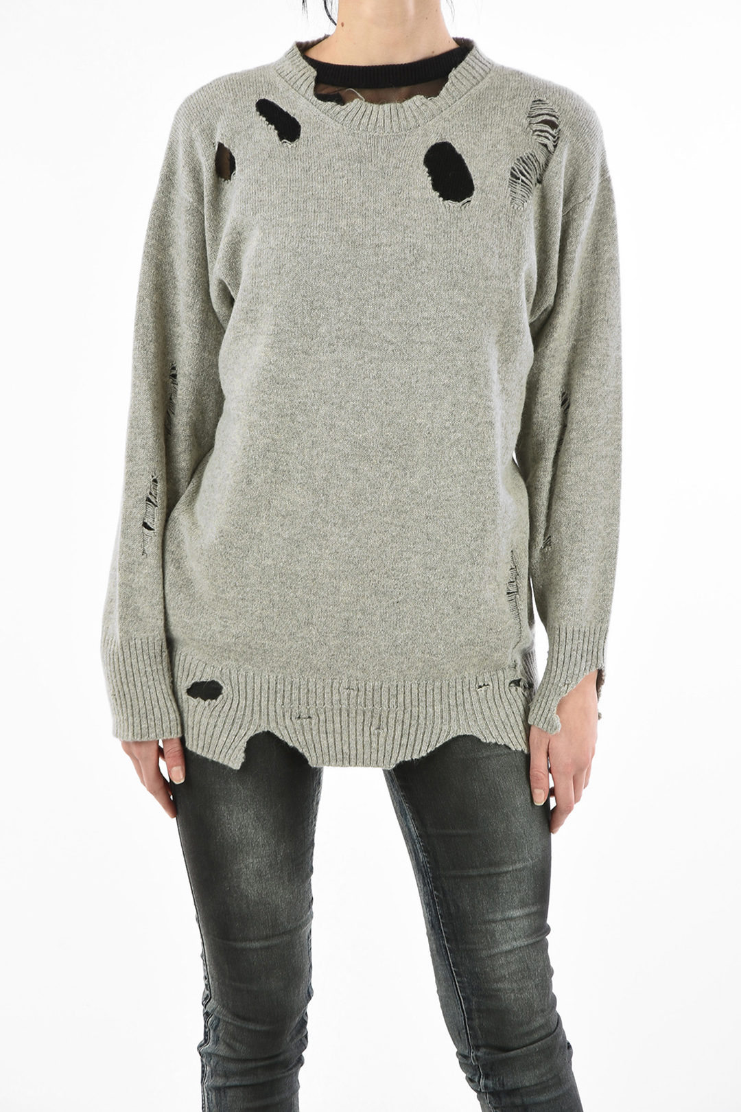 Diesel Distressed Details Oversize M-PURE Sweater women - Glamood Outlet