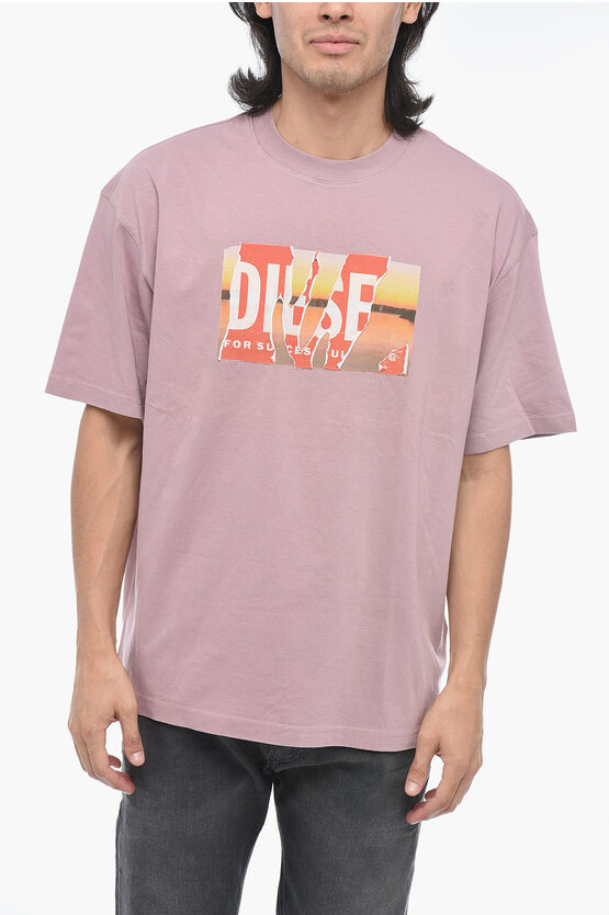 Shop Diesel Distressed Effect Logo T-wash-poff-l1 T-shirt