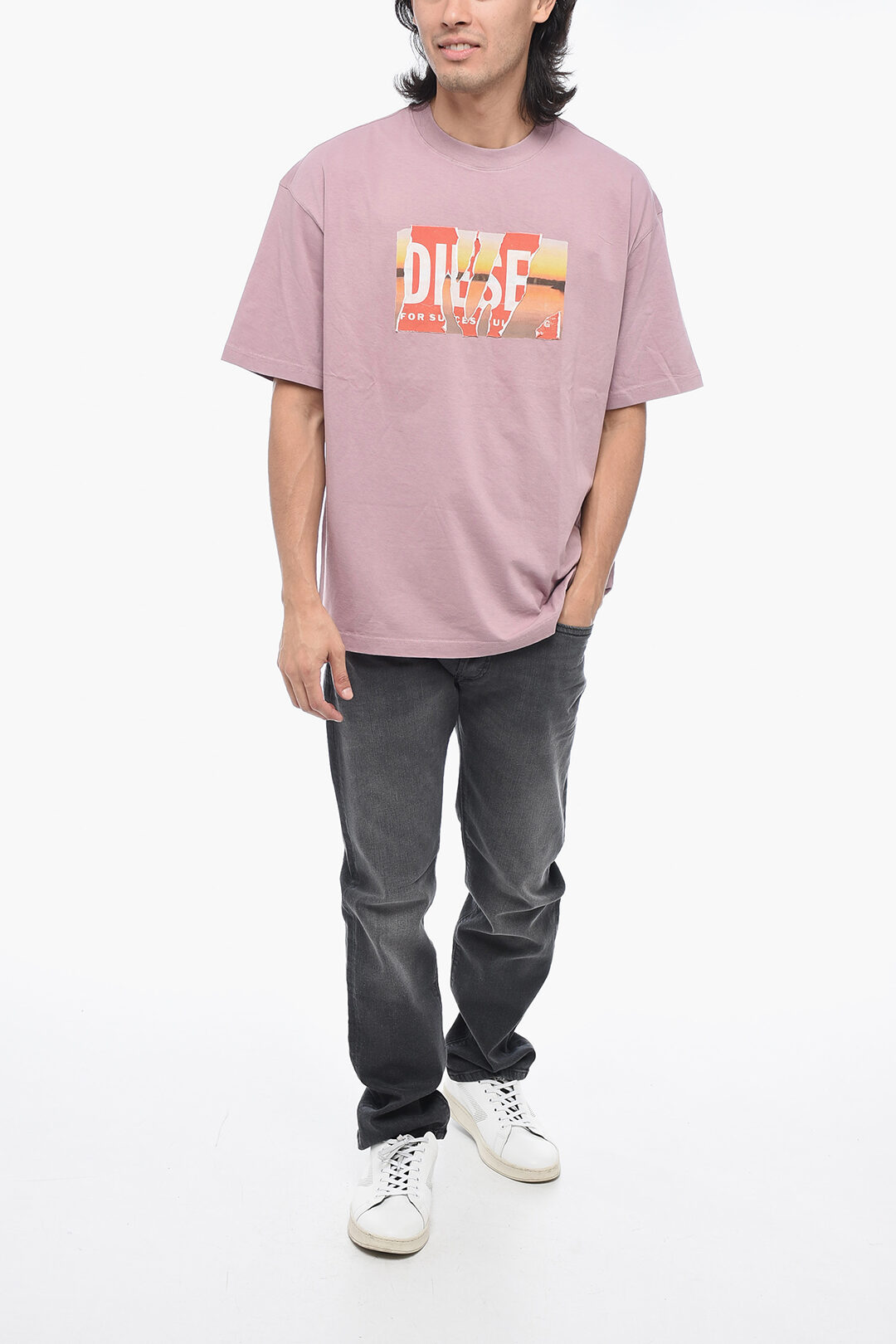 ★DIESEL★デストロイドエフェクトプリント T-WASH-POFF Tシャツ T-WASH-POFF Man: T-shirt with peel-off patches | Diesel