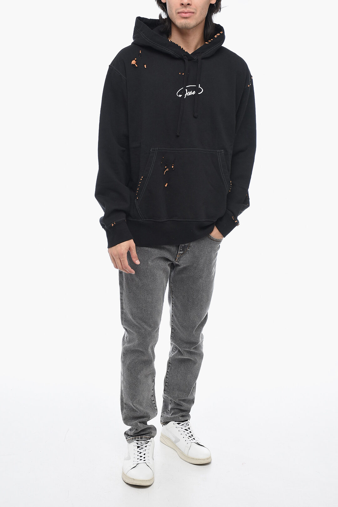 Diesel Distressed Effect S-MACS-L2 Hoodie With Embroidered