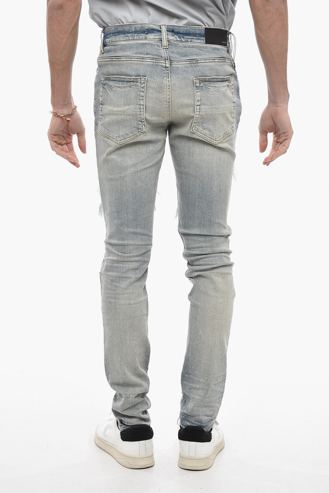 Amiri Distressed Jeans With Tie Dye effect Patches 14cm men