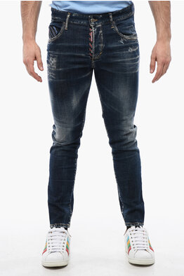 Dsquared2 All-Over Rhinestoned Skater Fit Denims 14cm men