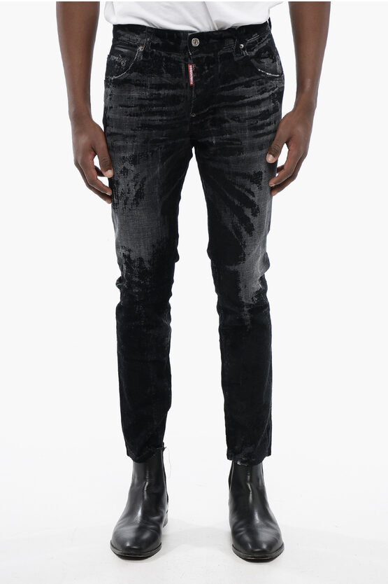 Dsquared2 Long Crotch Relax Denims With Distressed Detail
