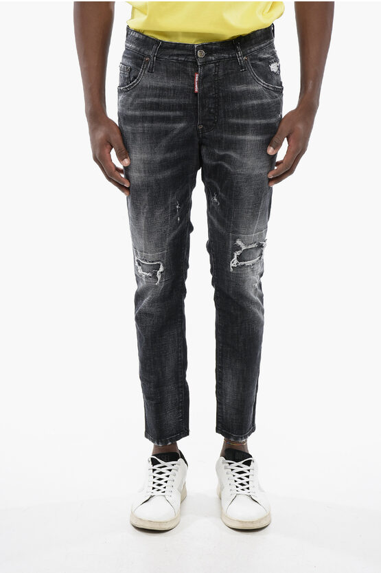 Dsquared2 Distressed Skater Denims With Stonewash Effect