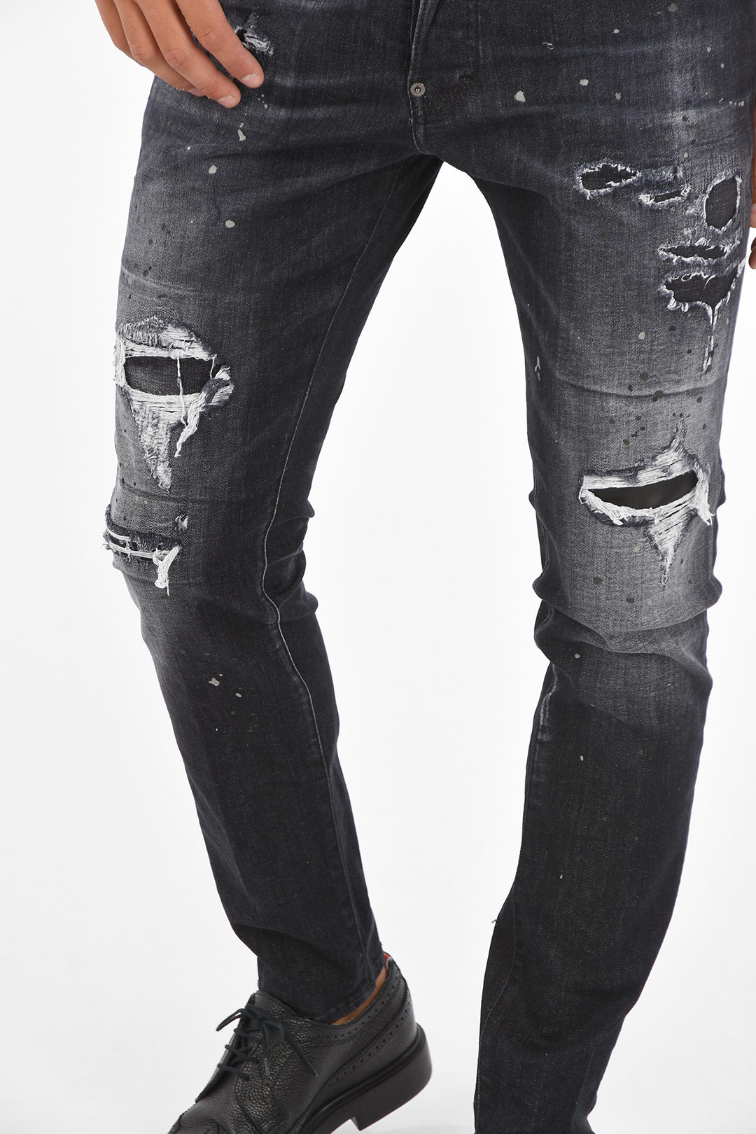 premier letterlijk koelkast Dsquared2 Distressed SKATER Slim Fit Jeans 16 Cm men - Glamood Outlet