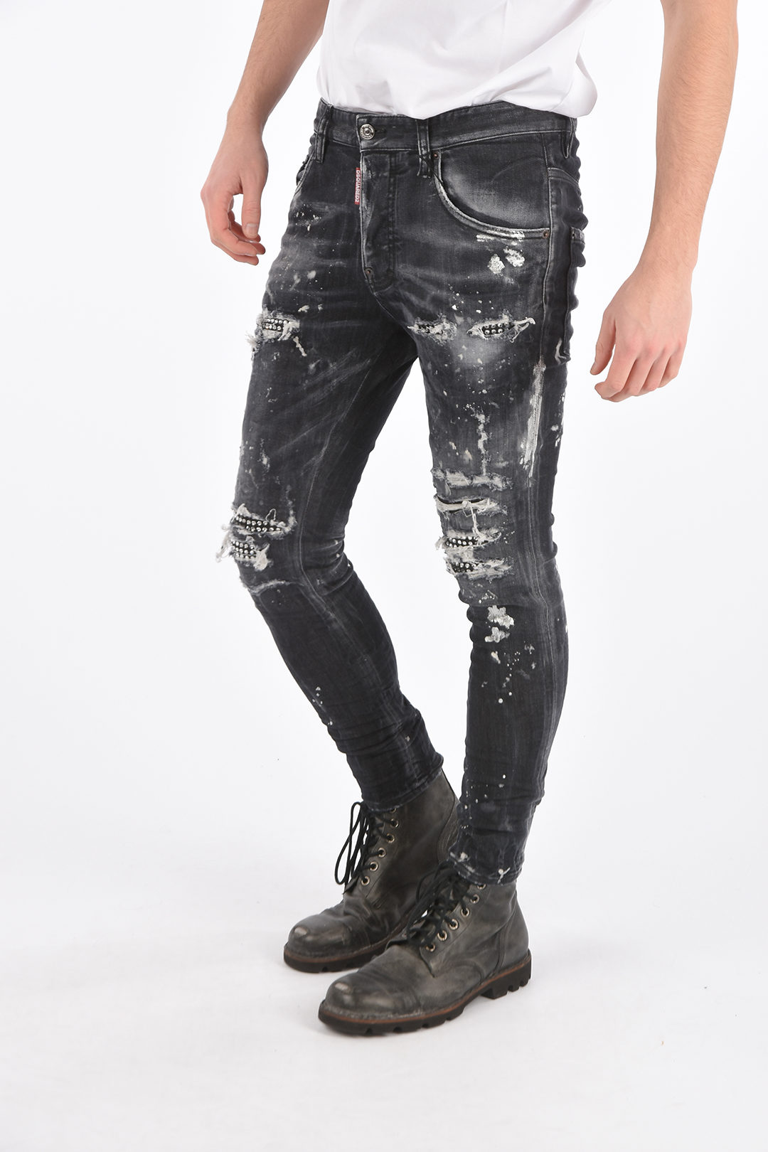 Bounce Perpetual sake Dsquared2 Distressed SUPER TWINKY FIT Denims with Strass men - Glamood  Outlet