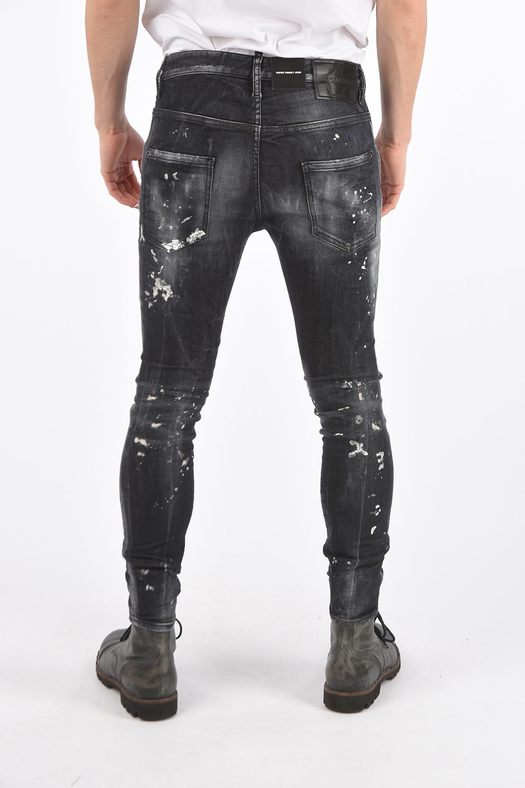Dsquared2 Distressed SUPER TWINKY FIT Denims with Strass men - Glamood ...