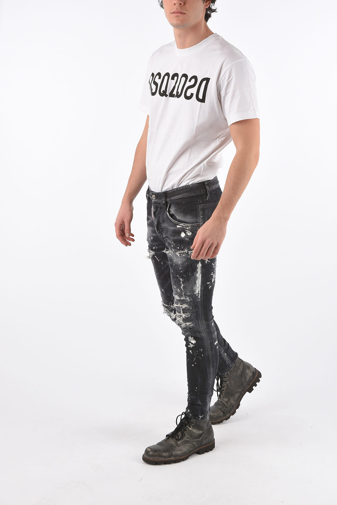 Dsquared2 Distressed SUPER TWINKY FIT Denims with Strass men Dsquared2 Distressed SUPER TWINKY FIT Denims with Strass men