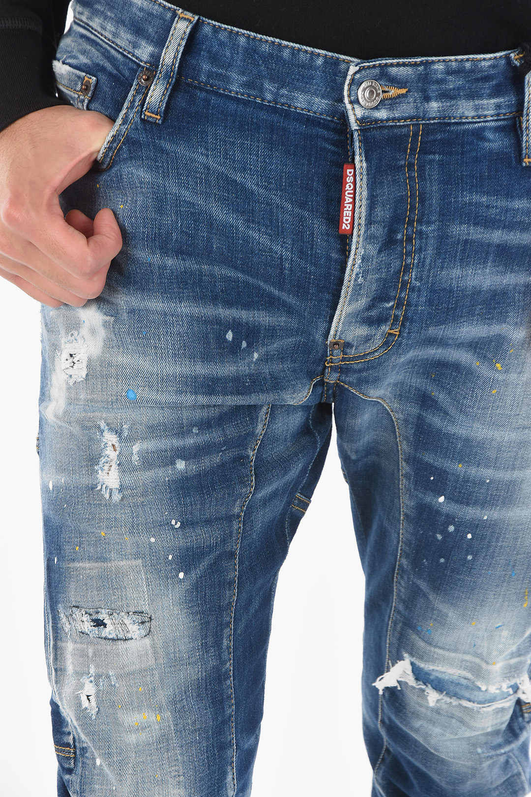 Distressed TIDY BIKER Jeans 17cm
