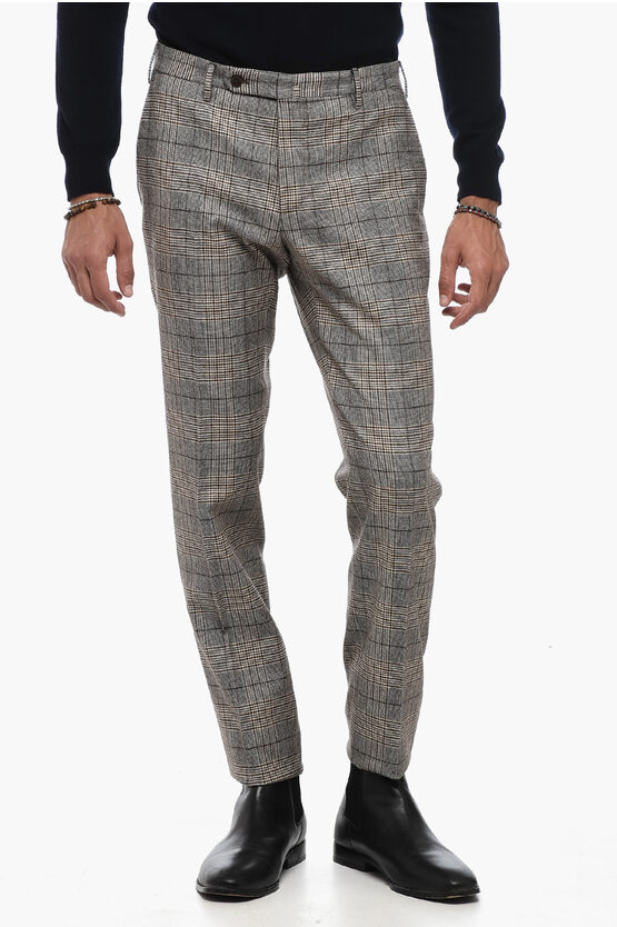 Shop Incotex Districk Check Slim Fit Chinos Pants