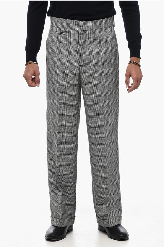 Shop Canaku Districk Check Wool Pants