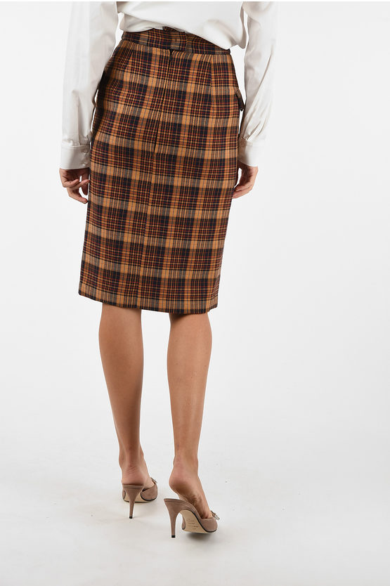 Remain District Check Pencil Skirt With Pockets women - Glamood Outlet