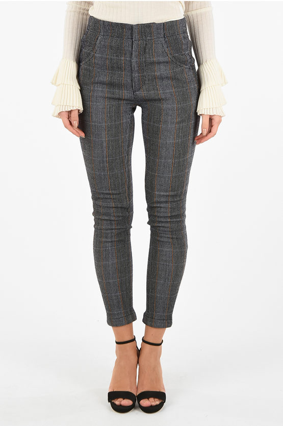 Chloé District Check Slim Fit Pants In Black