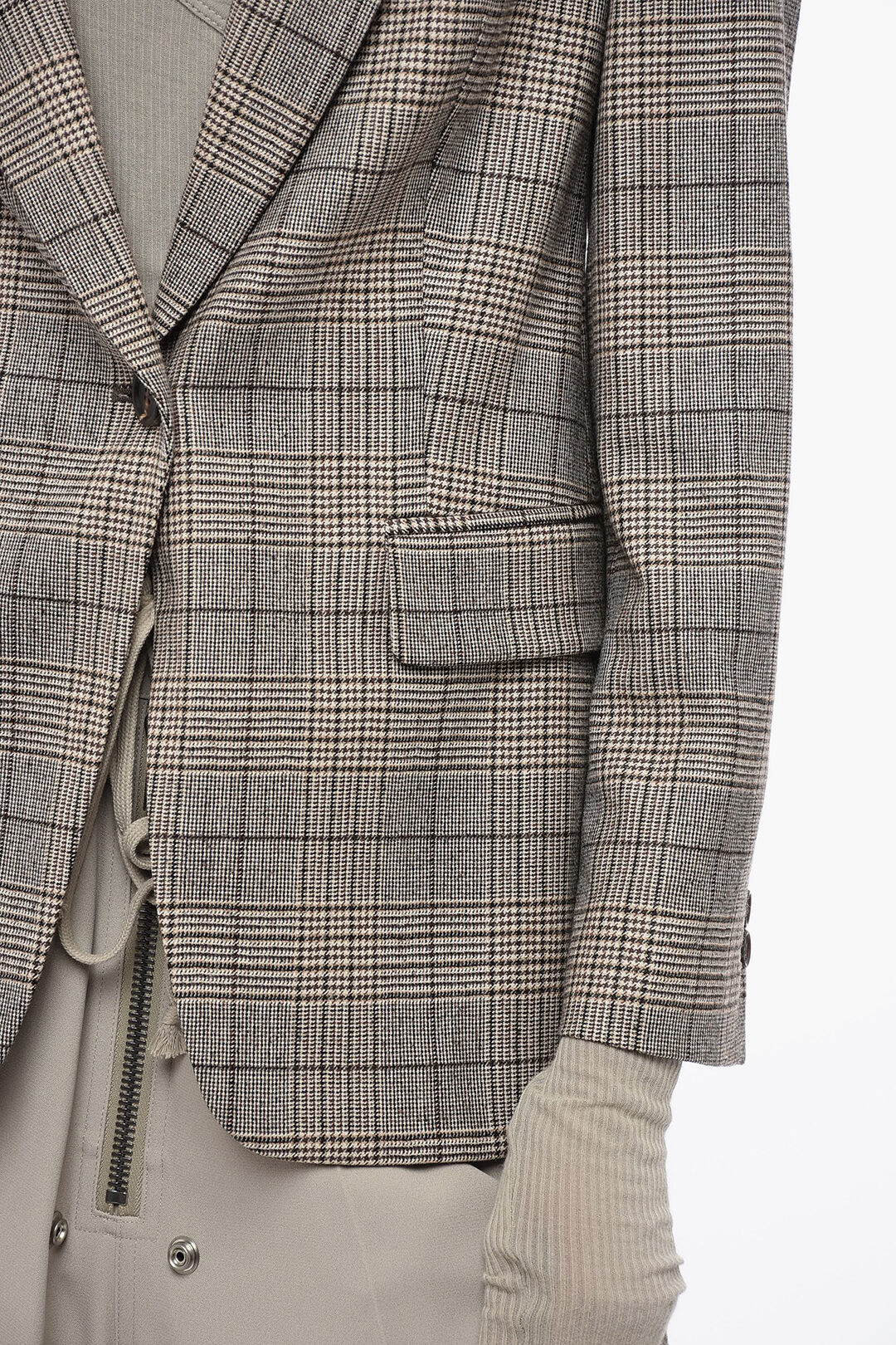0060~district check virgin wool blazer