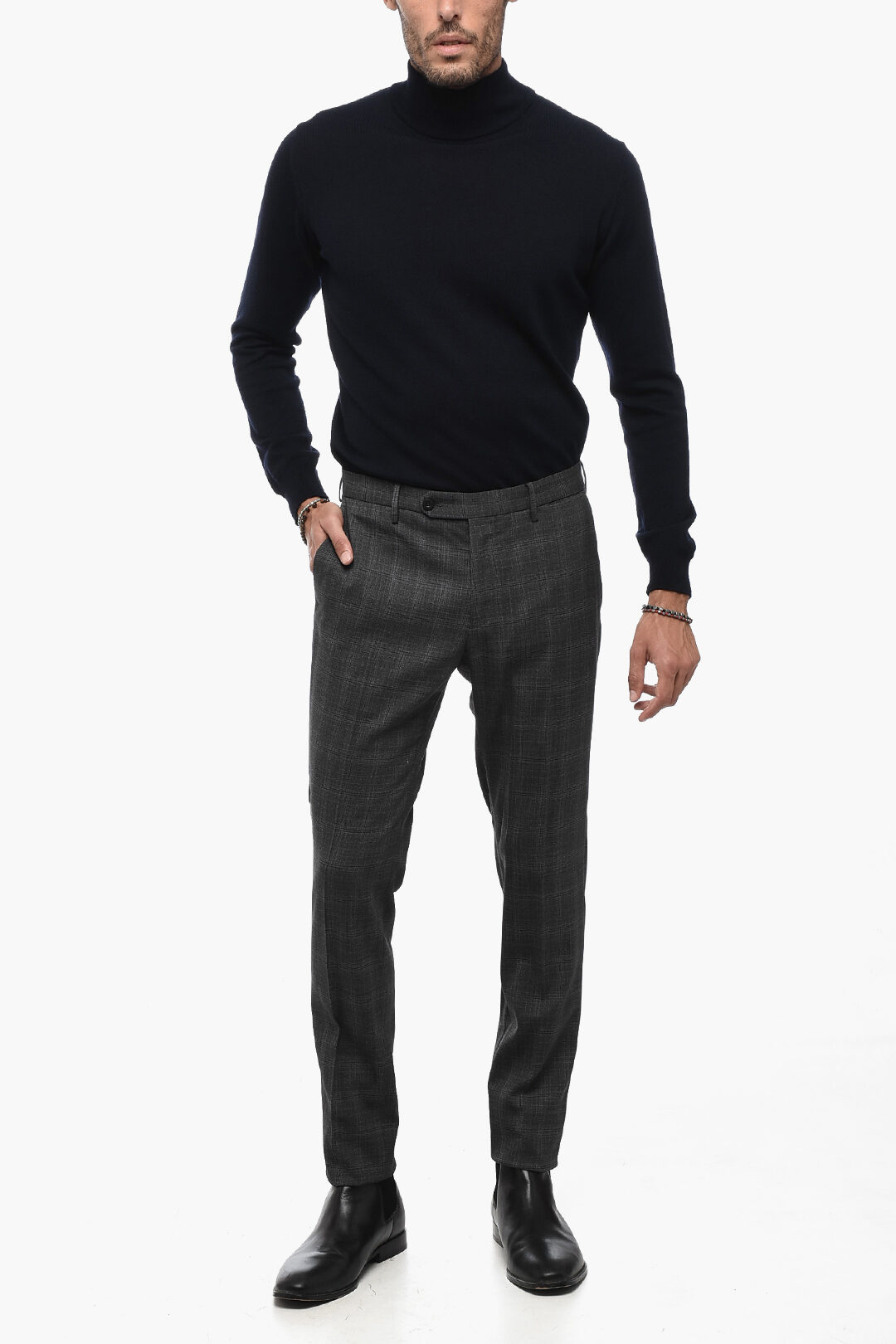 Slowear District Checked Pants with Belt Loops men - Glamood