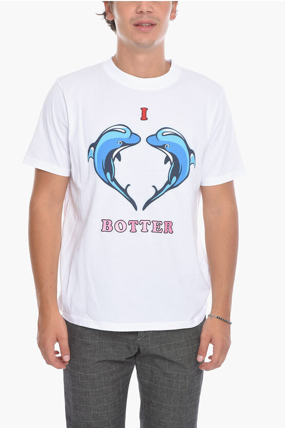 Shop Botter Dolphins Printed Crew-neck T-shirt