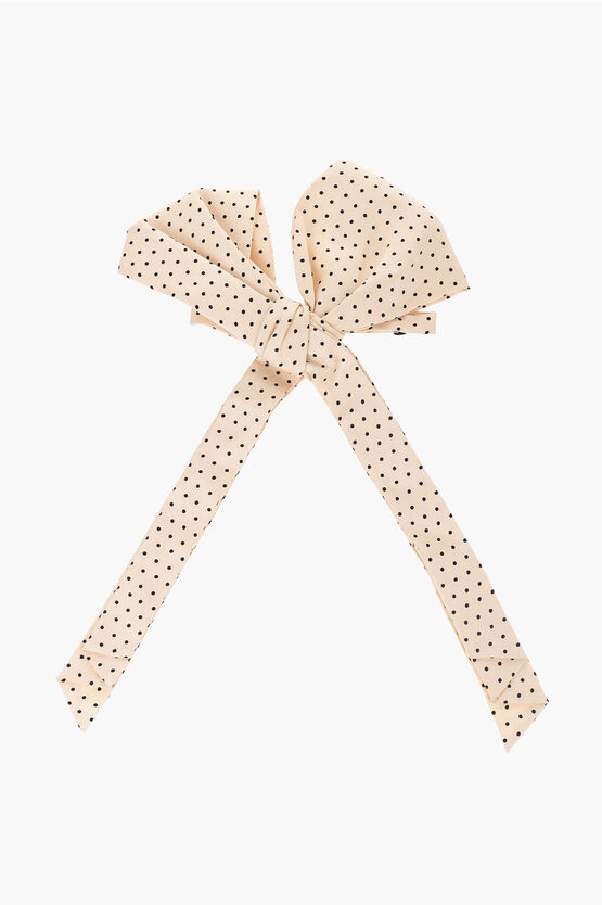 Shop Etro Dotted Silk Maxi Bow Tie