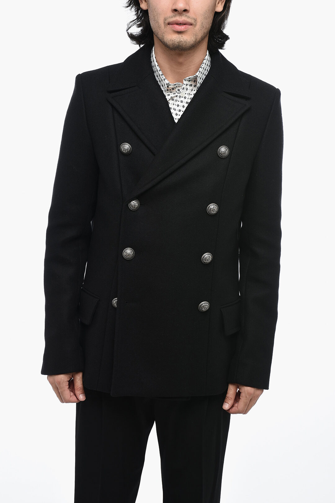 Balmain Double-Breast Coat with Jewellery Buttoms men - Glamood Outlet