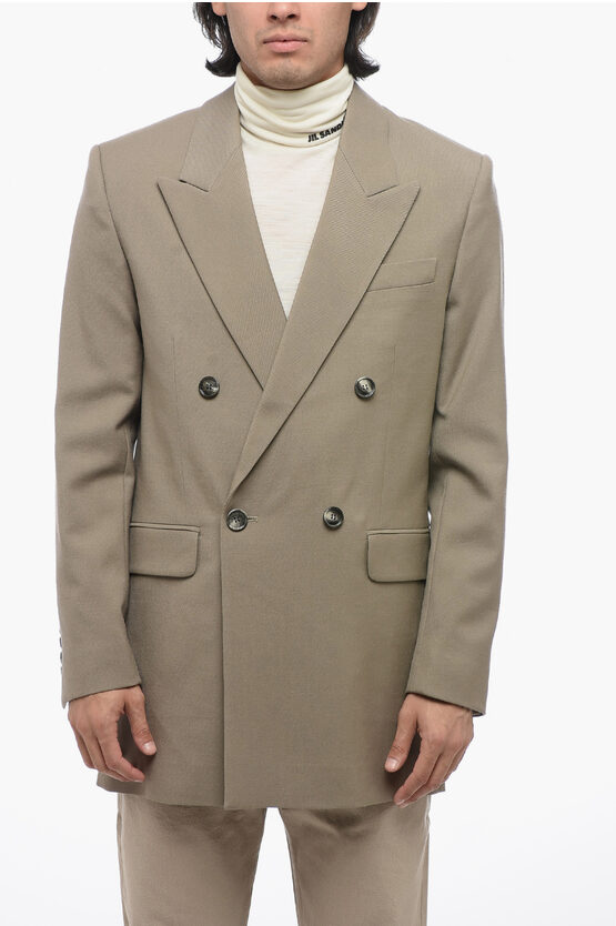 Shop Ami Alexandre Mattiussi Double-breasted Blazer With Flap Pockets