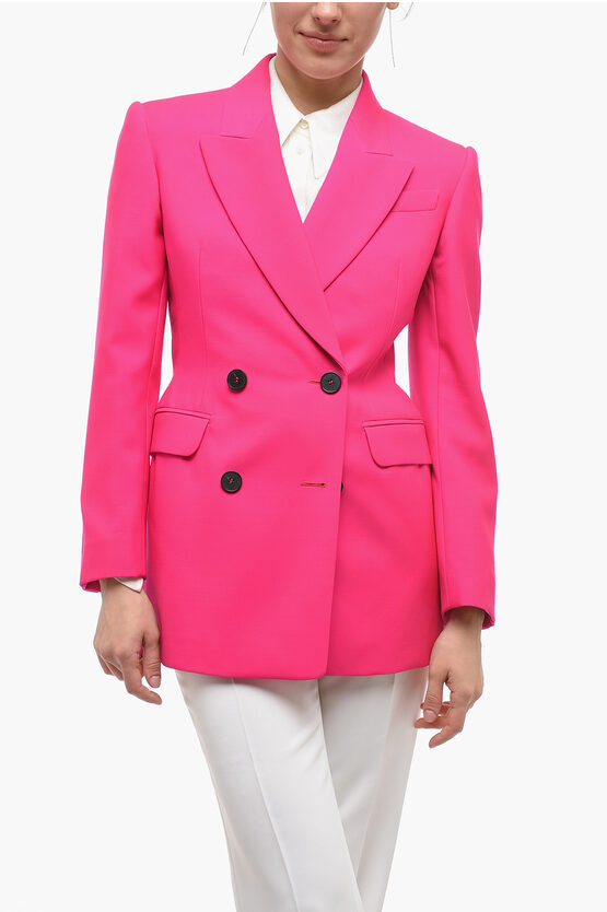 Alexander Mcqueen Double Breasted Blazer With Peak Lapel