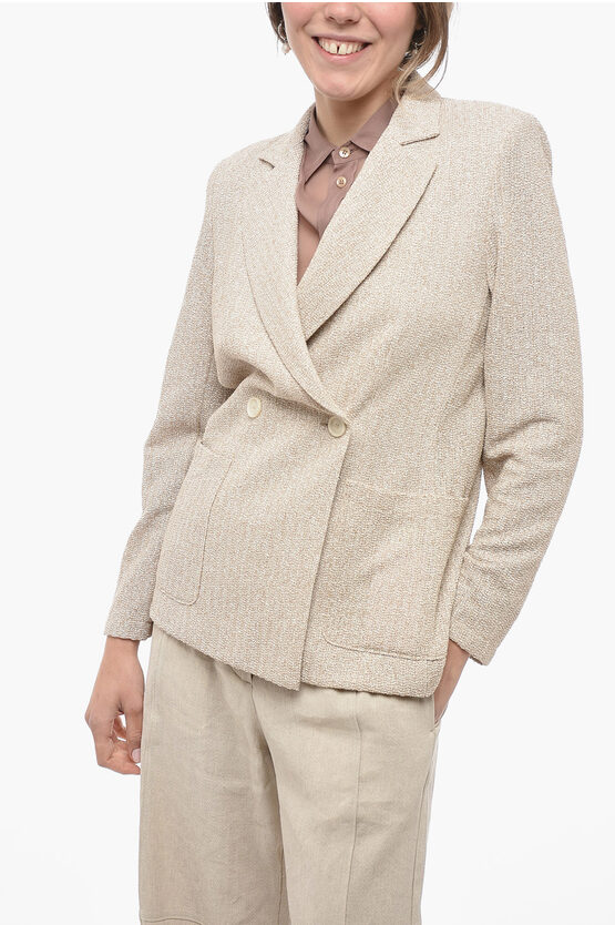 Shop Harris Wharf Double-breasted Blazer With Shoulder Pads