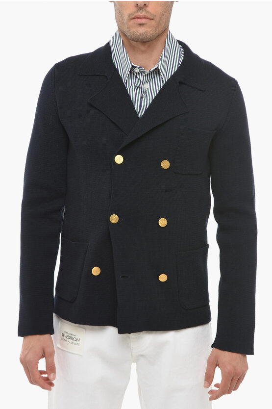 Shop Valentino Double-breasted Cotton Cardigan With Logoed Buttons