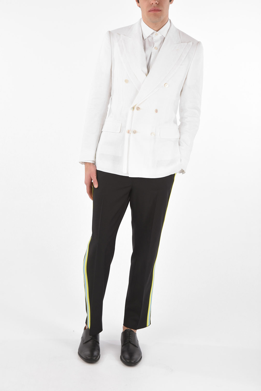 テーラードジャケット DOLCE & GABBANA DOUBLE-BREASTED LINEN JACKET Double-breasted linen fabric jacket in White for Men