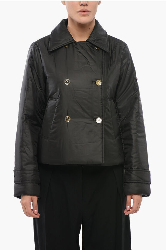 MICHAEL KORS DOUBLE-BREASTED DOWN JACKET WITH JEWEL BUTTONS