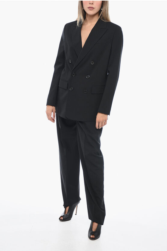 Shop Dsquared2 Double-breasted Flahdance Virgin Wool Blend Suit With Flap P