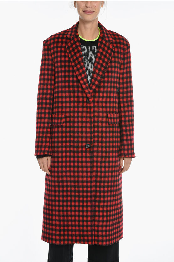 Shop N°21 Double-breasted Gingham Patterned Coat