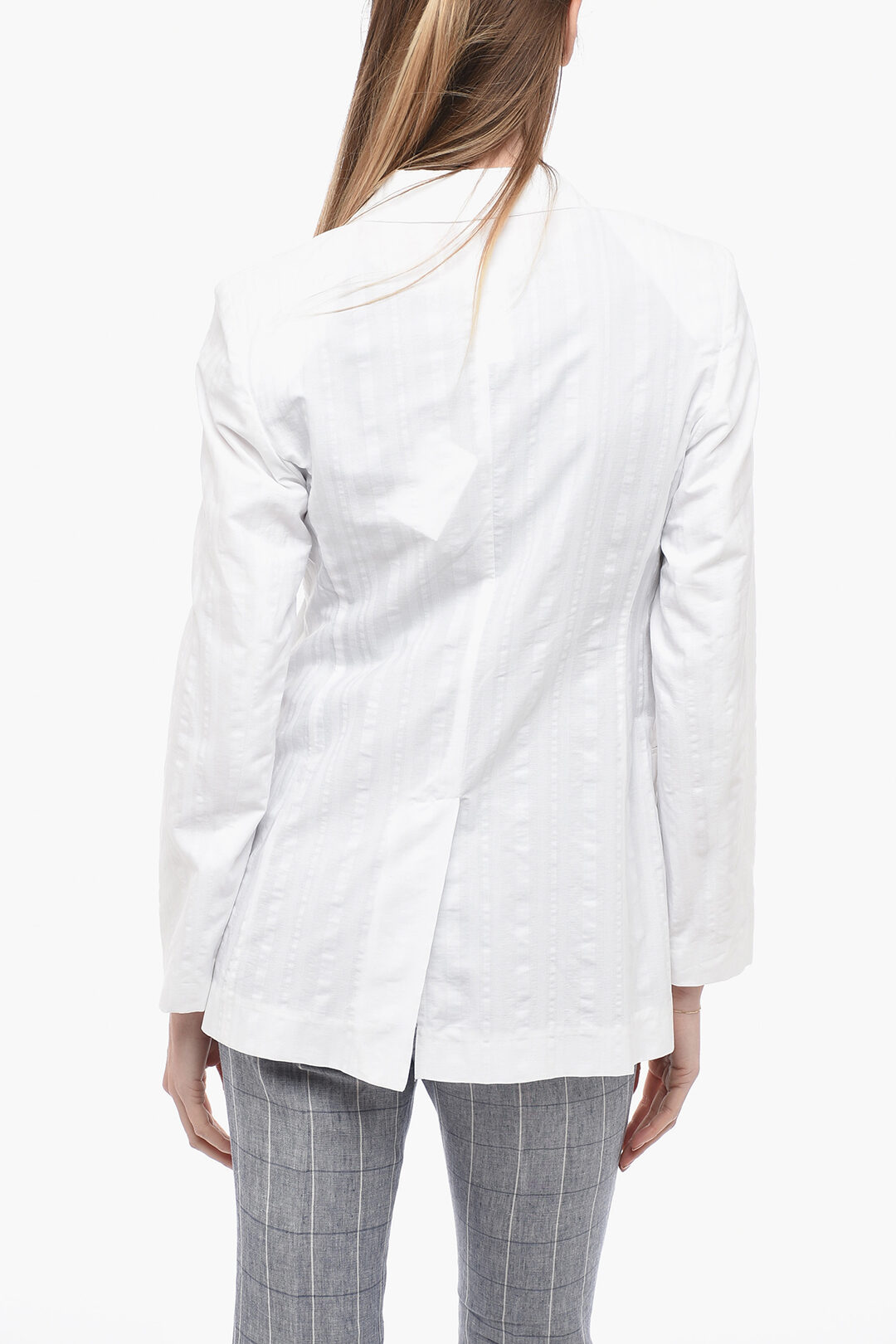 アウターその他 FABIANA FILIPPI Woman Blazer White GCD265F091L305 0142 FABIANA FILIPPI | Double Breasted Wool Linen Blazer | Women