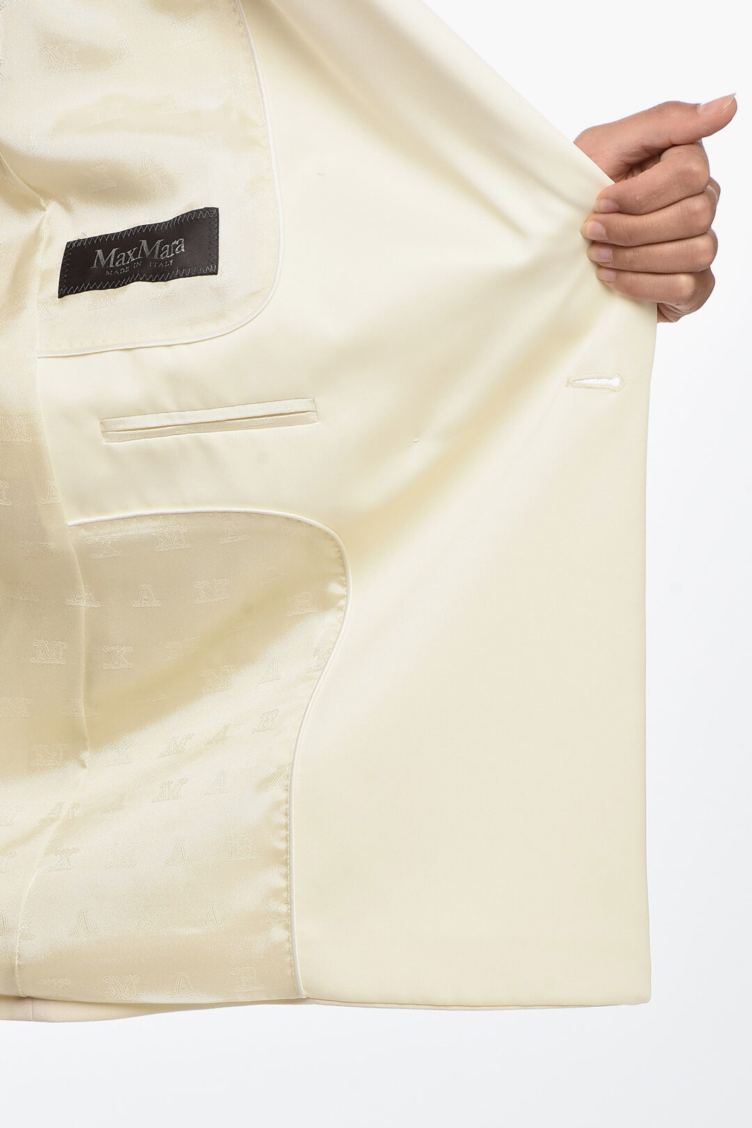 Max Mara Double-breasted MONICA Wool Blazer with Satin