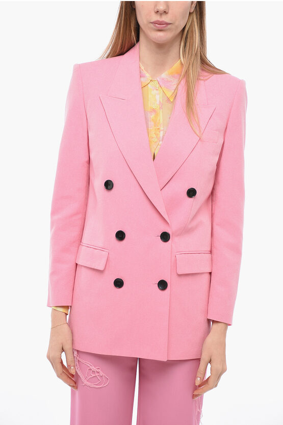 Isabel Marant Double-breasted Nevim Blazer With Peak Lapel In Pink