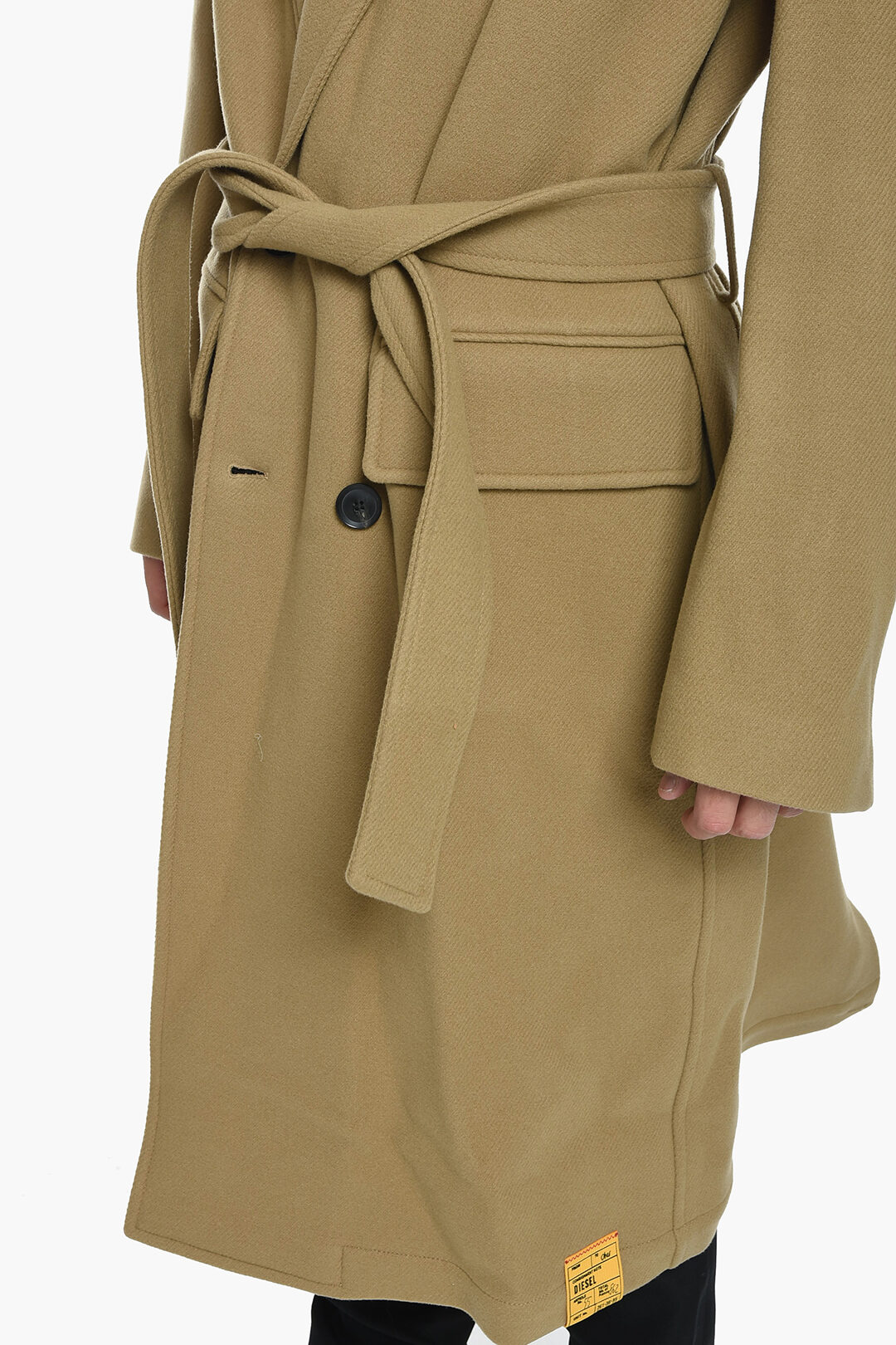 Diesel Double-breasted OUTKAST Wool Coat with Belt men - Glamood