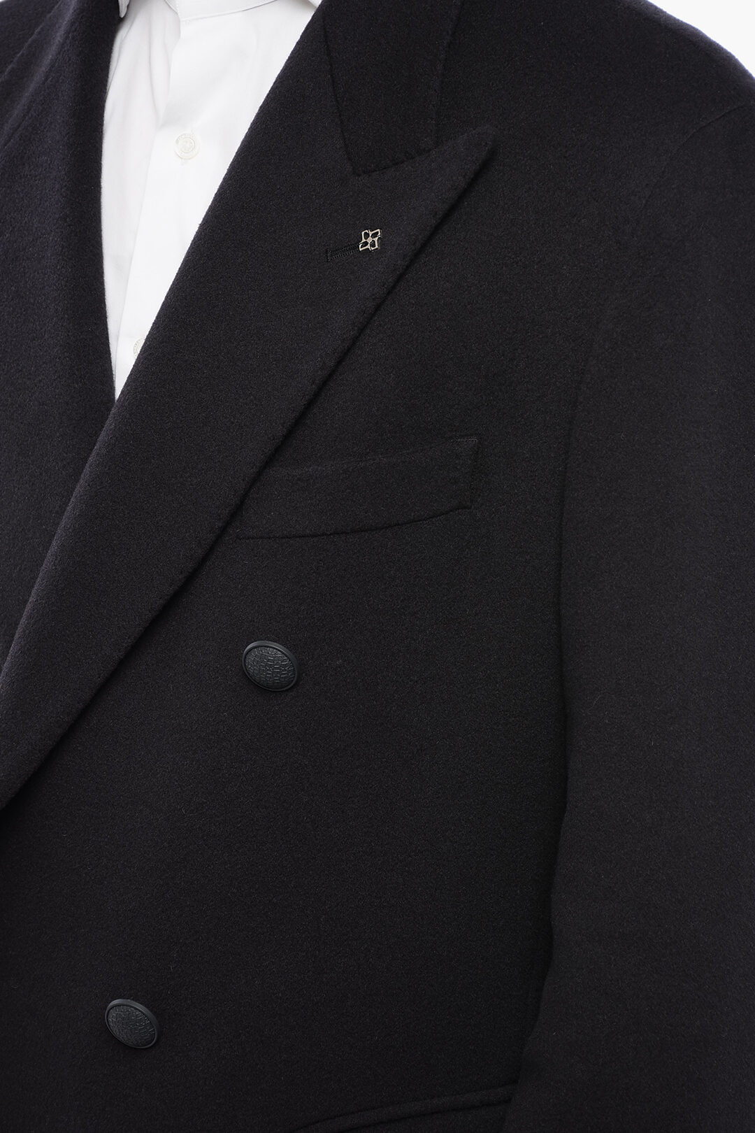 Tagliatore Double-breasted Pure Cashmere Coat with Peak